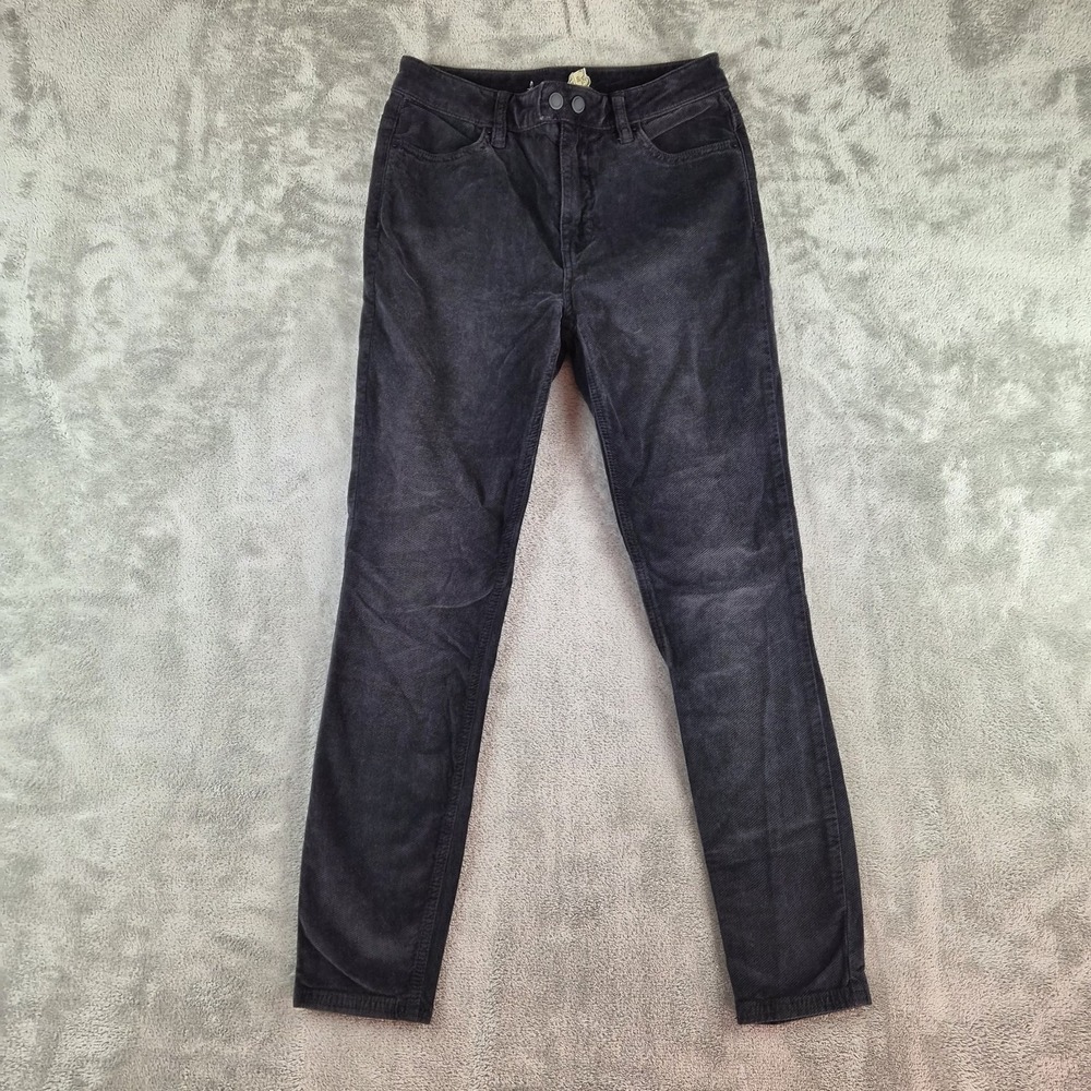 Free People Corduroy Pants Womens 26x26 Gray Black Stretch Tencel Double Button